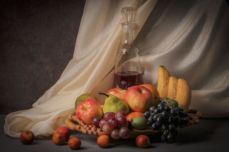 Натюрморт, фрукты, вино Фрукты и виноphoto preview