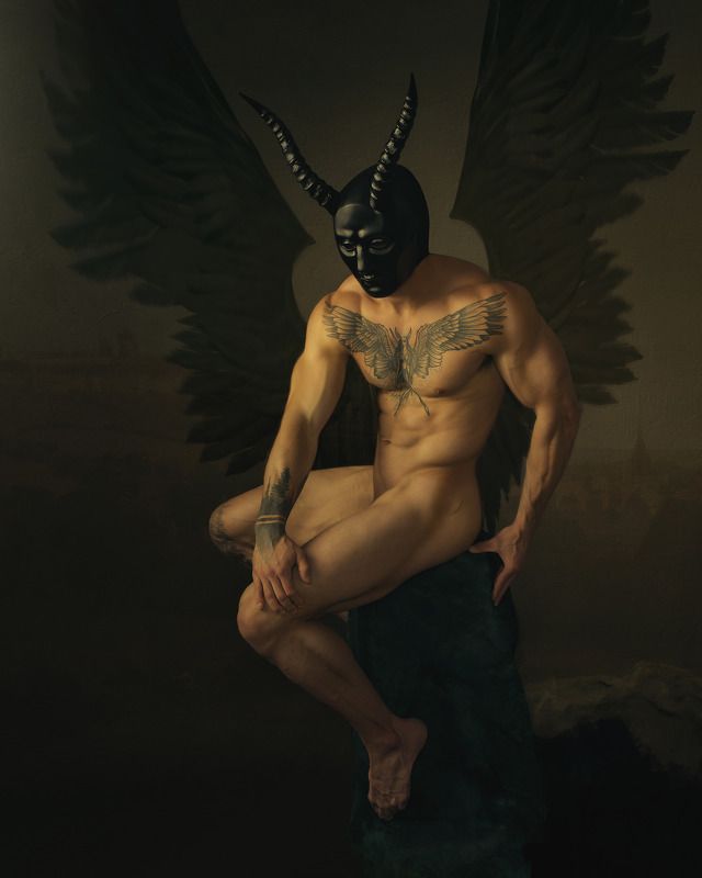 fineart, male, pictural, baroque, canvas, beauty, strength, eliancoman, painterly Drag Me to Hellphoto preview