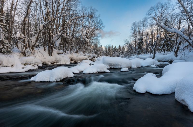 water, stream, winter Fast streamphoto preview