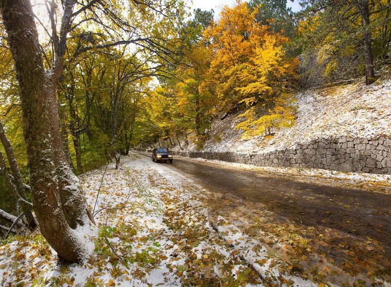 ялта, крым, пейзажи крыма, первый снег, осень в ялте, осень в крыму, осень на ай-петри, осень, снег, первые морозы Первый снегphoto preview