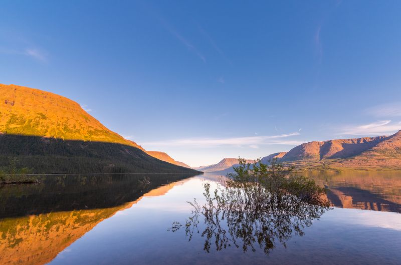 Плато Путорана, Путорана, озеро Лама, озеро Вечер на озере Ламаphoto preview