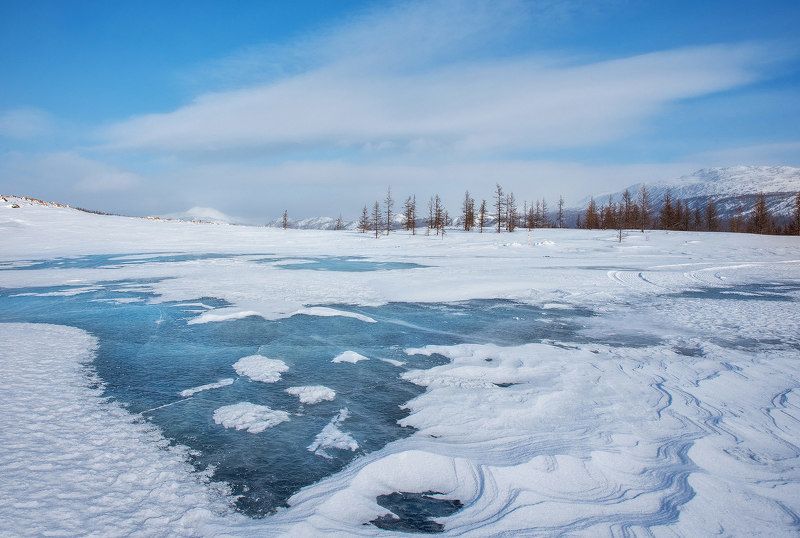 ямал, горы, озера, лед, снег, зима, пейзаж, природа Голубой ледphoto preview