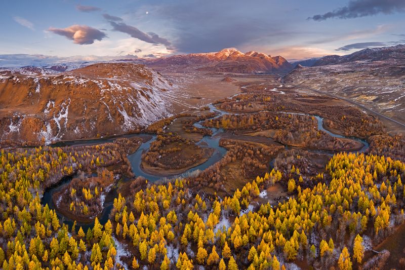 алтай, сибирь, россия, река, осень, горы, природа, пейзаж, восход, altai, siberia, russia, river, autumn, mountains, nature, landscape, sunrise Алтайское утроphoto preview