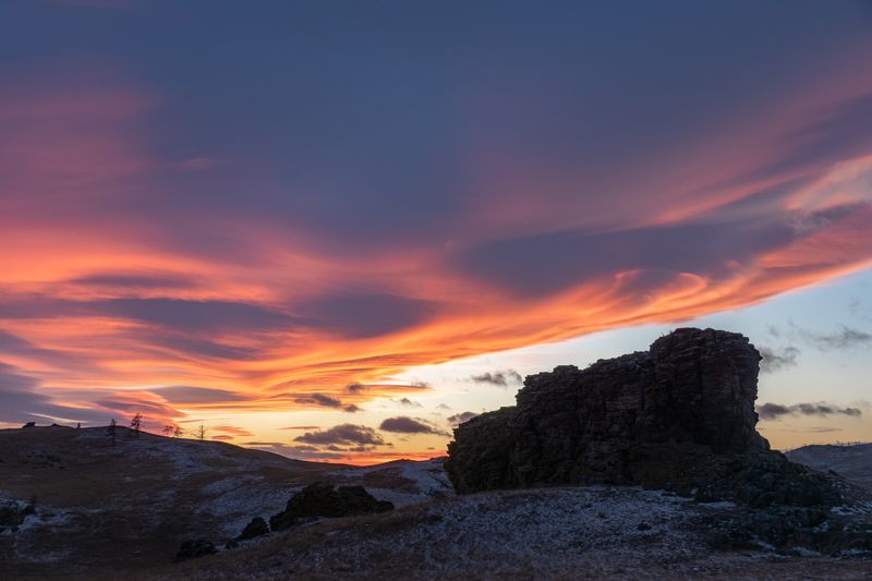 байкал, тажераны, закат Огненный закат в Тажеранахphoto preview