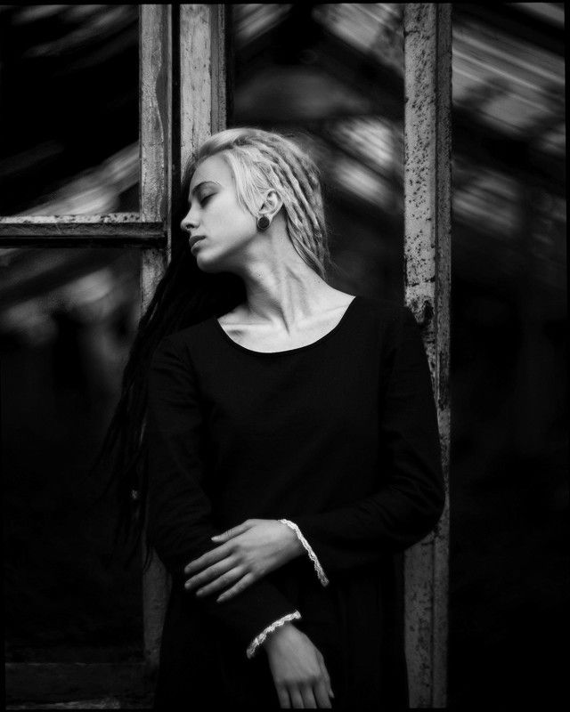 портрет, женский портрет, женская красота, девушка, чб, чернобелое, гламур, модель, model, glamur, portrait, bw, black and white Настяphoto preview
