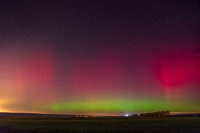 северное сияние, полярное сияние, белгородская область, ночь, небо Северное сияниеphoto preview