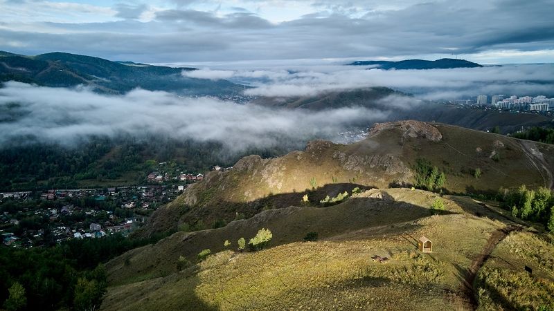 красноярск, туман, рассвет Рассвет над Красноярскомphoto preview