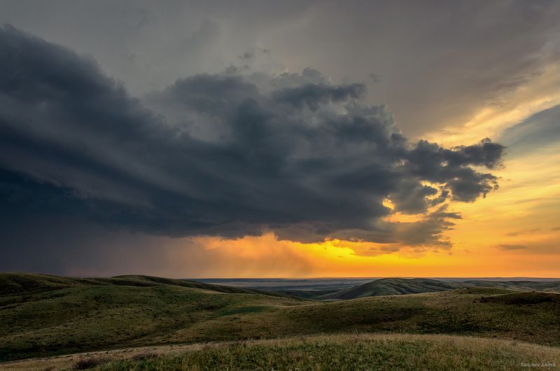 вечер, закат, небо, весна, оренбургская область Перед грозойphoto preview