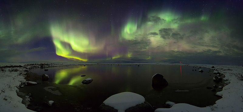Кольский п-ов, Полярное сияние, Природа пейзаж, Северное сияние Наедине с Севером фото превью