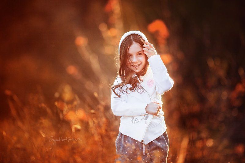 девочка, осень, оранжевый Вераphoto preview