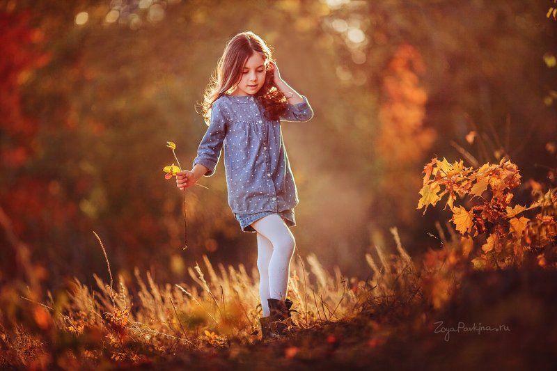 девочка, осень, оранжевый Вераphoto preview