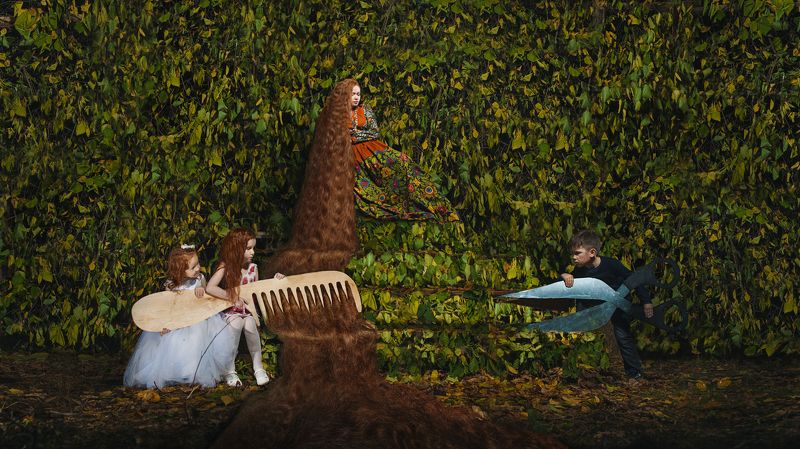 волосы, рыжие, дети, листва ***photo preview