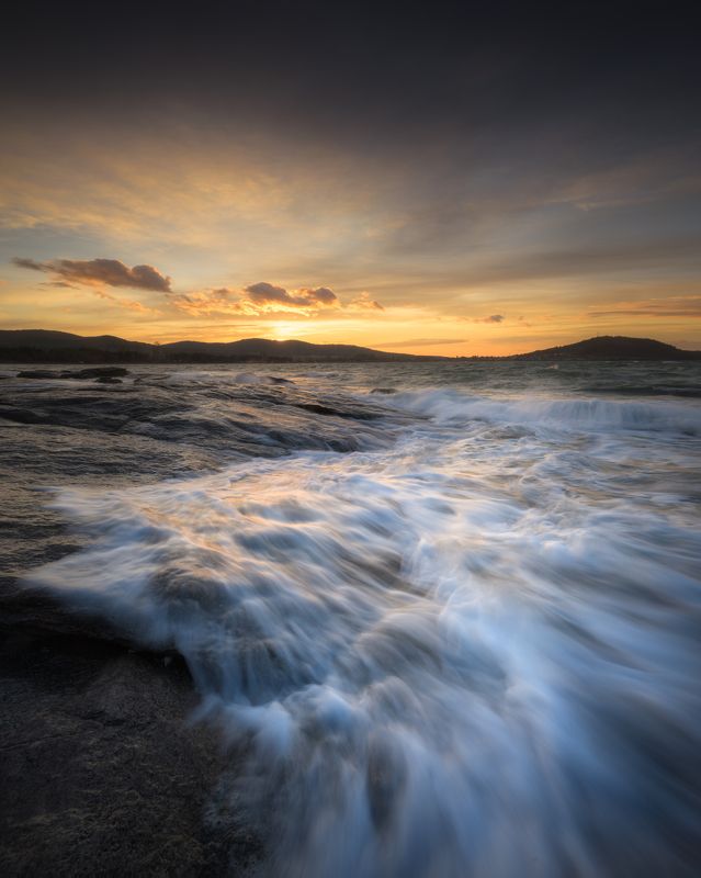 sea sunset waves clouds  After the stormphoto preview