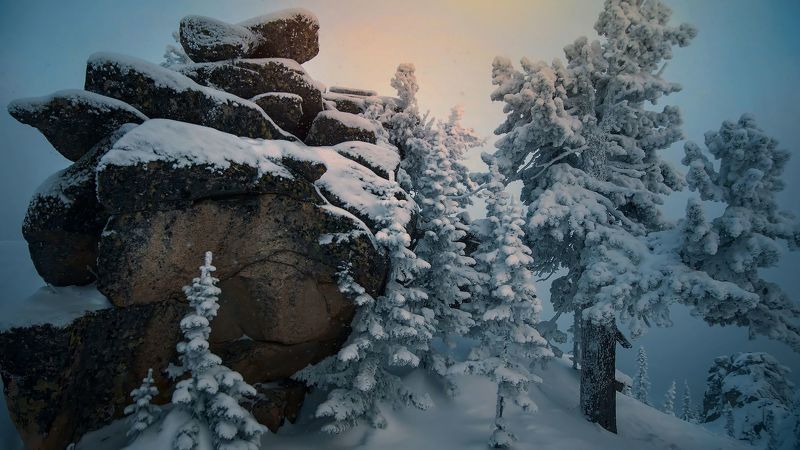 шерегеш, кузбасс, зима, каларское нагорье, снег, мороз, сугробы, творчество, природа, пейзаж, сибирь Заходи, зима..! Сибирские склоны фото превью