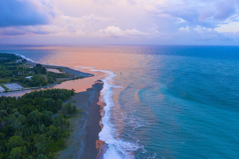Абхазия райское место на Земле, фотоальбом, аэро Черноморское побережье Абхазии фото превью