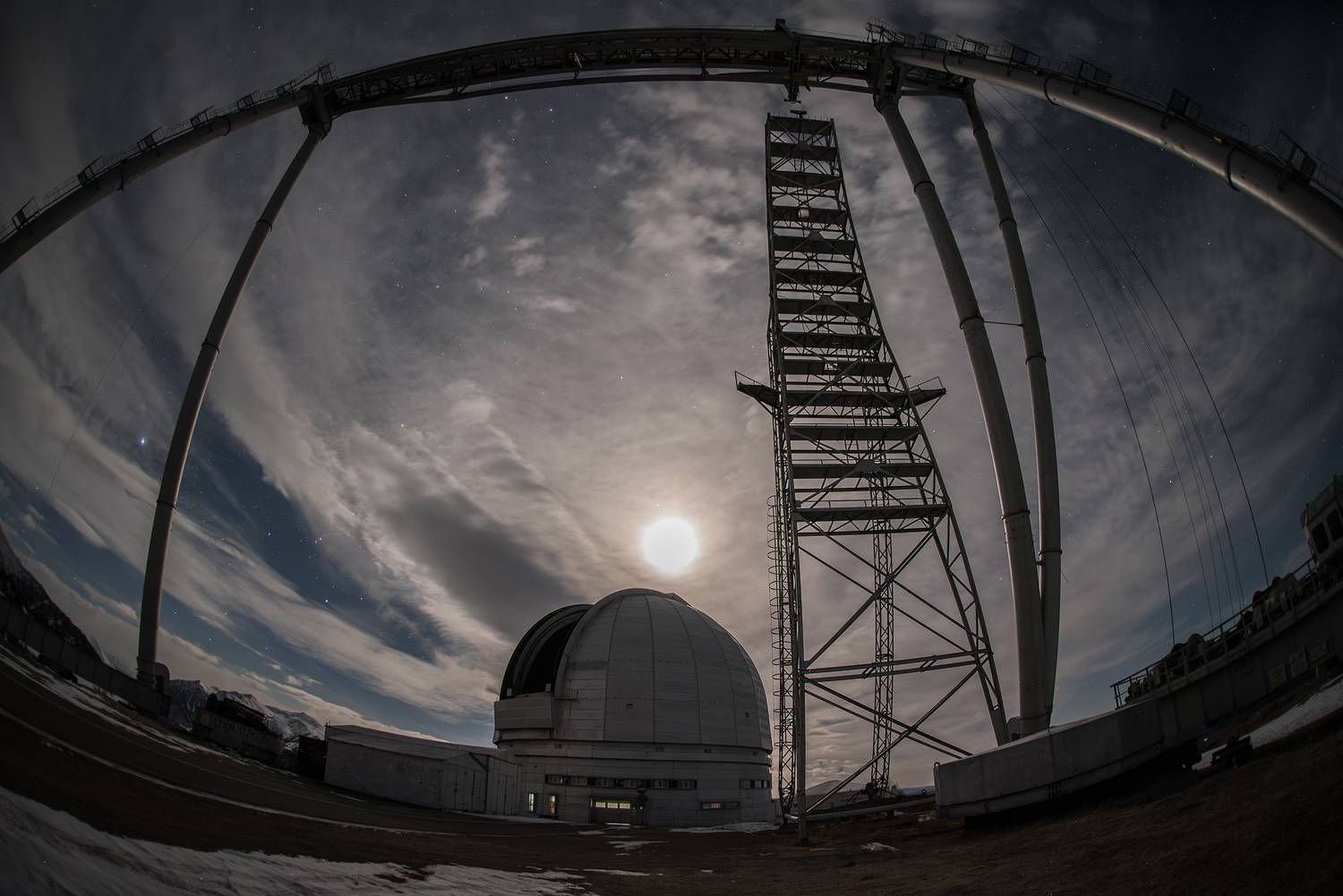 БТА лунной ночью. Автор: Кудашкина Ксения обсерватория, бта, луна, лунная ночь, астрономия, night, nightphotography, stars, longexposure, observatory, Кудашкина Ксения