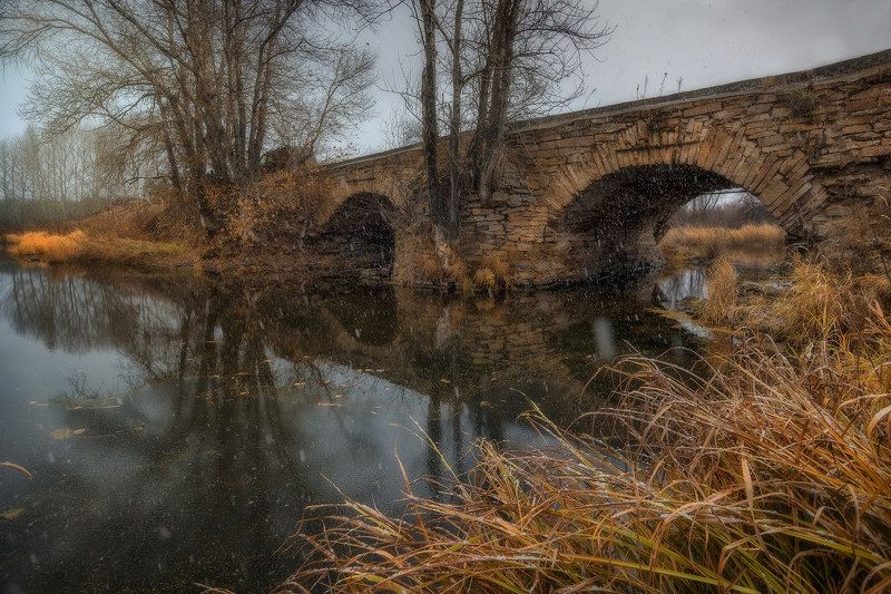 мост, мосты, пейзаж, осень, река, речка Старый мостphoto preview