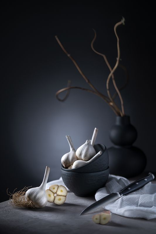 натюрморт, чеснок, ваза ㅤphoto preview