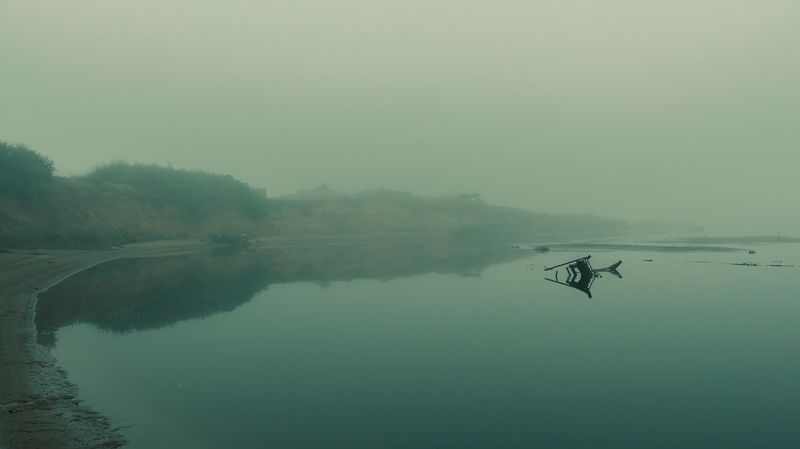 река, туман, утро photo preview