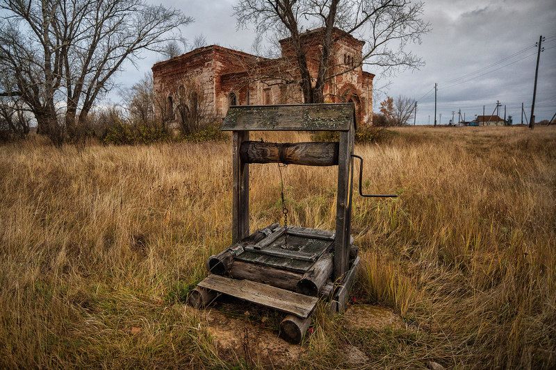 провинция, деревня, колодец, храм, село Старый колодецphoto preview