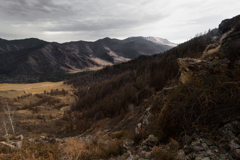 Алтай, перевал, сепия, горы Весенняя сепияphoto preview