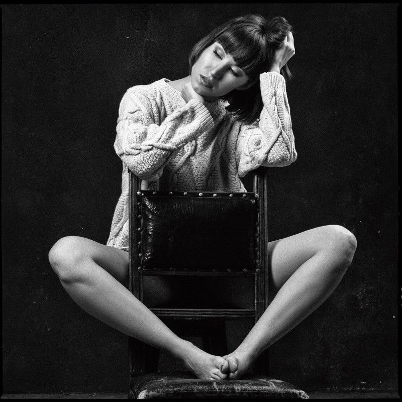 портрет, женский портрет, женская красота, девушка, чб, чернобелое, гламур, модель, model, glamur, portrait, bw, black and white Аняphoto preview