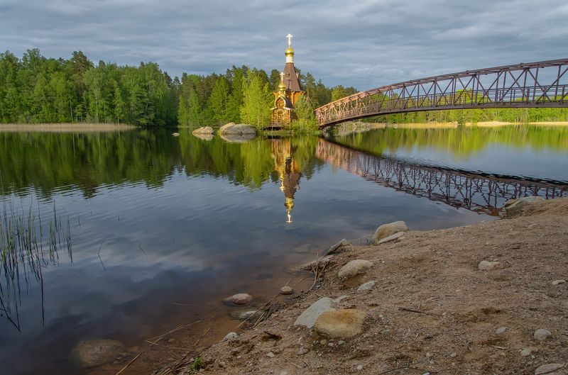 пейзаж, красота, природа Храм Св. Андрея Первозванного. Возведён по инициативе и на средства спортсменов - сплавляющихся по Вуоксе.photo preview