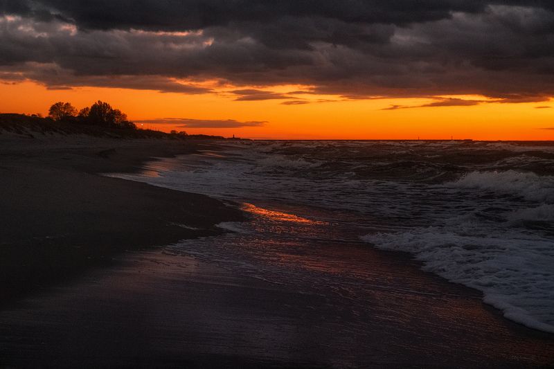 балтика, море, балтийское море, калининградская область Сумерки и отблески фото превью