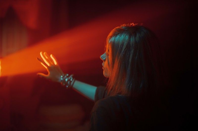 Portrait - Woman - Face - Cinematic - Color - Light - Shadow - Light The moment of collisionphoto preview