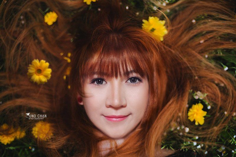 unochan, vuonghongchan, girl, beautiful girl, flower flower facephoto preview