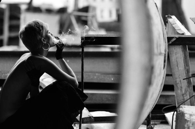 портрет, чб, табак, лето, ключевые слова Tabac Blondphoto preview