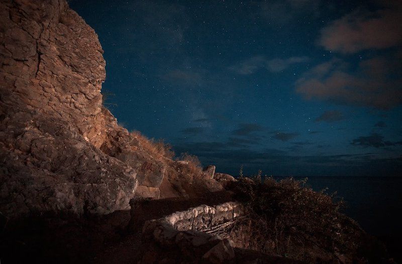 Ночь море горы звезды небо Ночная жизнь...photo preview