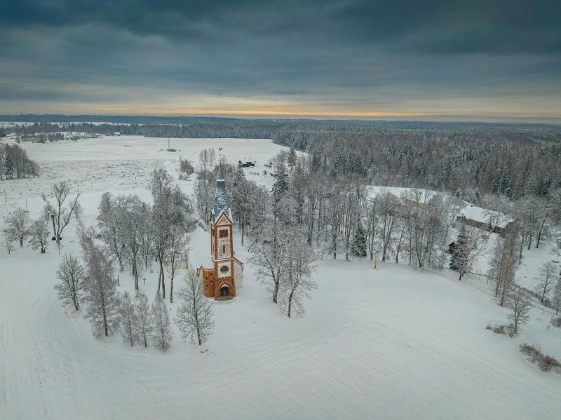 #church #winter #turaida #snow Зимний день фото превью