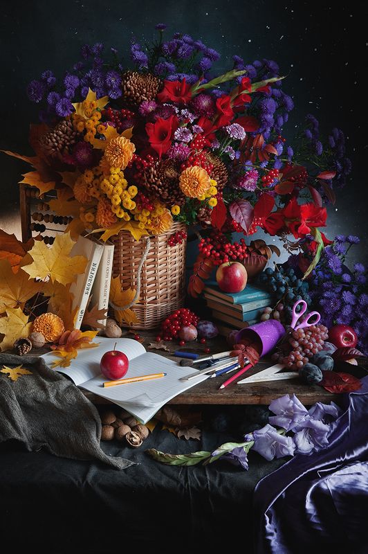 осень, цветы, букет, сентябрь, натюрморт Сентябрьphoto preview