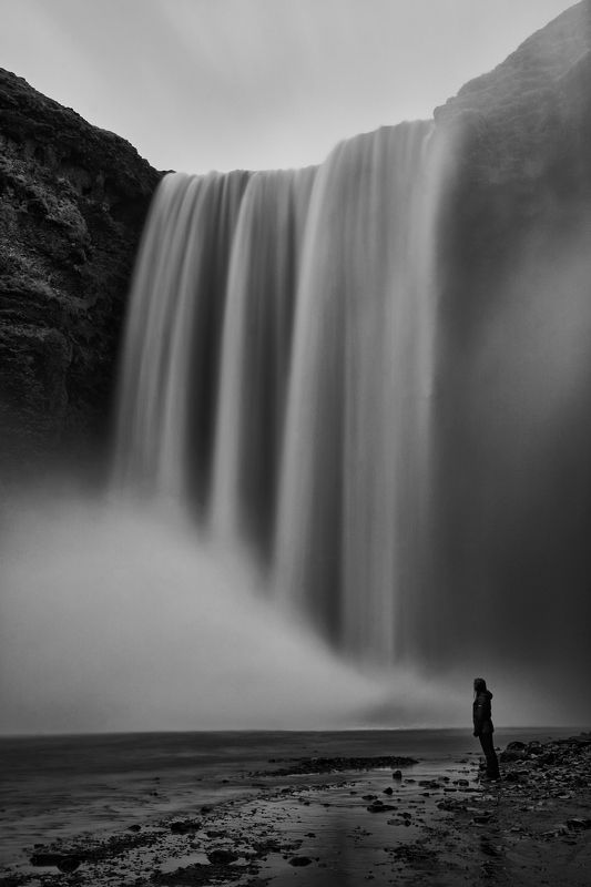 iceland , b&w , waterfall , long exposure Timephoto preview