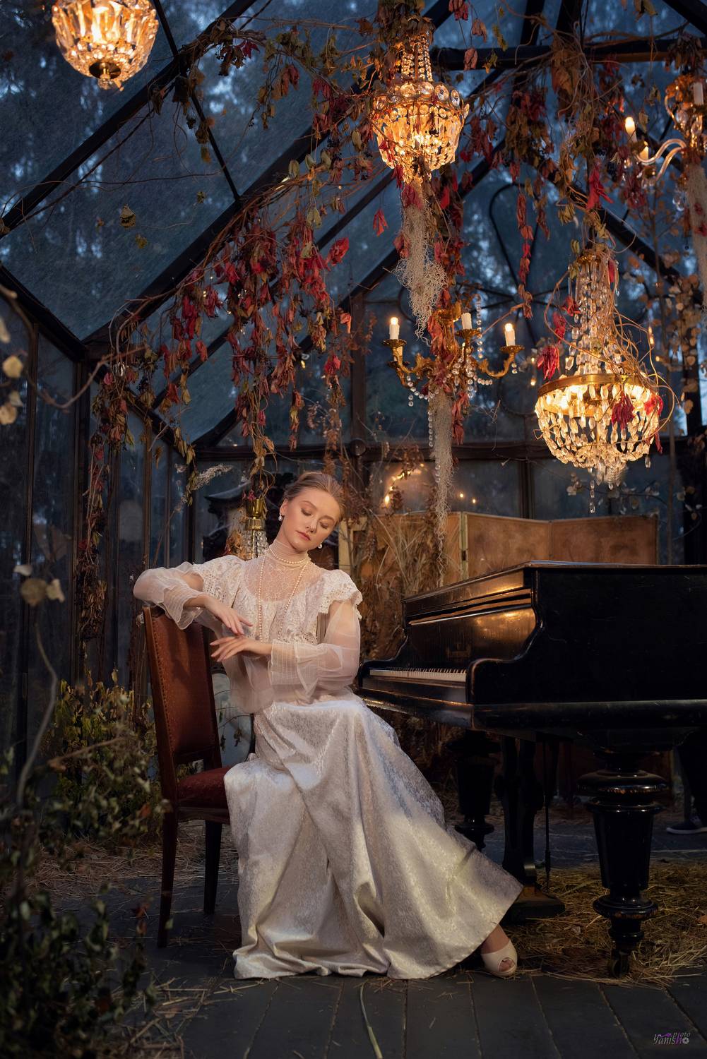 ретро, девушка, портрет, рояль, осень, Тургенев, артфото, Ермакова Янина