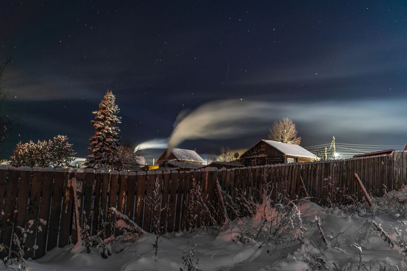 Тёмная красота зимнего вечера. фото превью