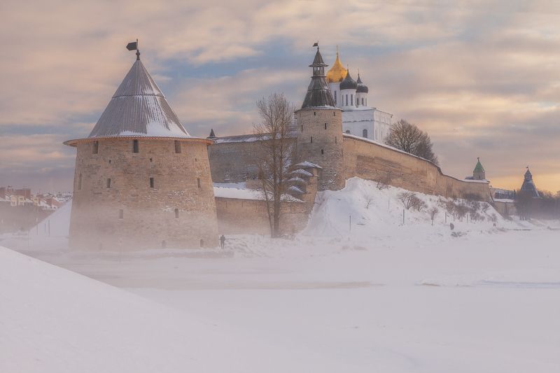 небо, зима, природа Вид на Кромphoto preview