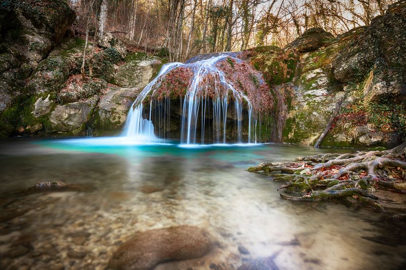 водопад., осень Серебряные струиphoto preview