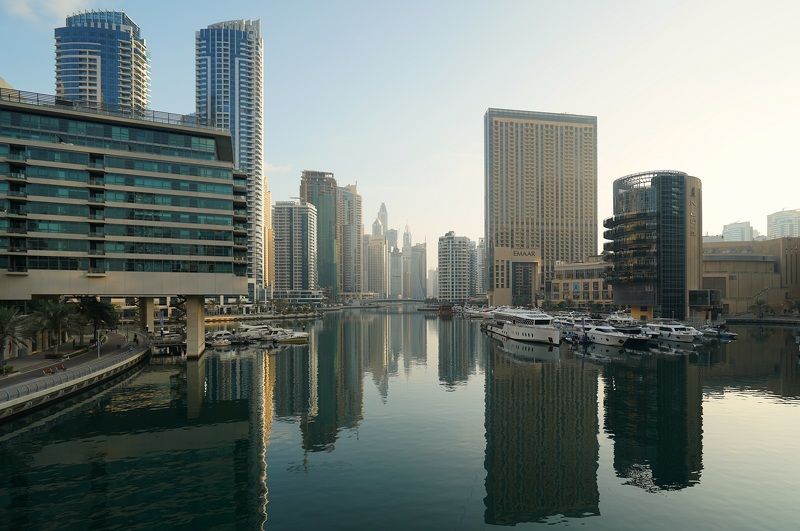 city, skyscraper, bay, architecture, yacht, embankment, building, pond, futurism, concept, megapolis Morningphoto preview