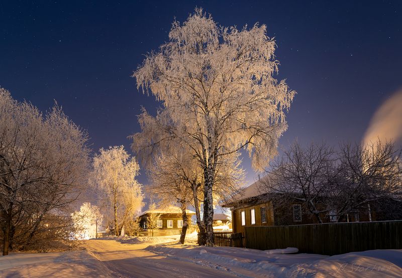 иней, зима, вечер Зимнее волшебствоphoto preview