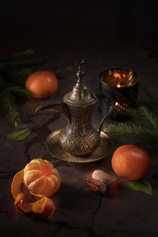 мандарины, далла, кофейник, восточный, свеча Теплые ароматы зимы⠀photo preview