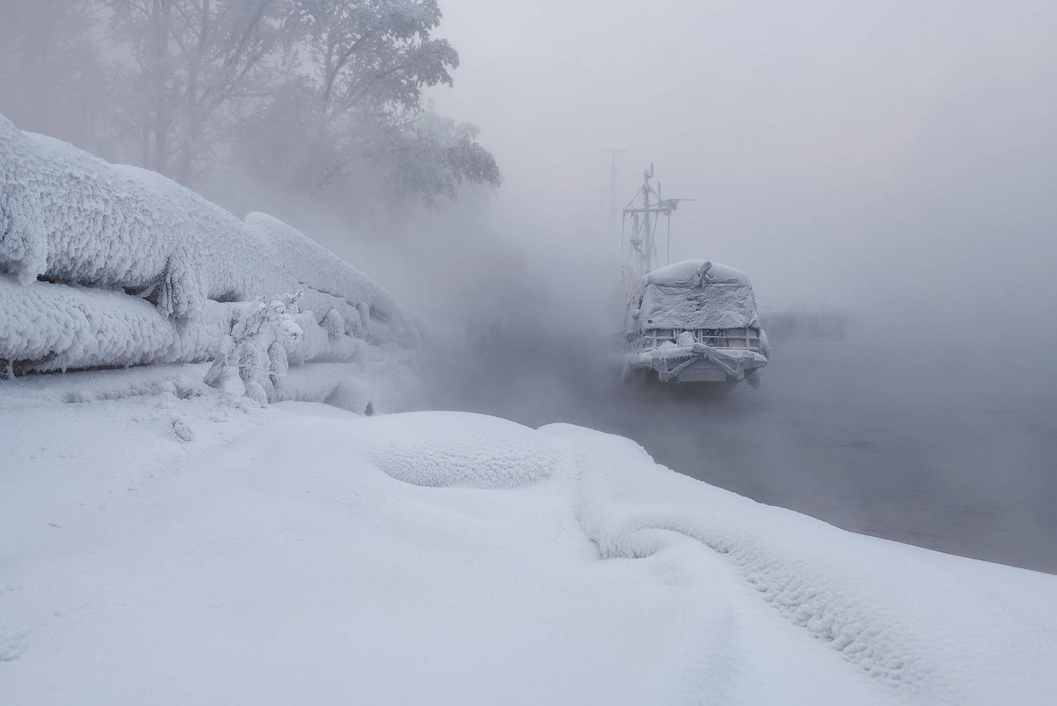 зима, сибирь, мороз, иней, енисей, Фомина Марина