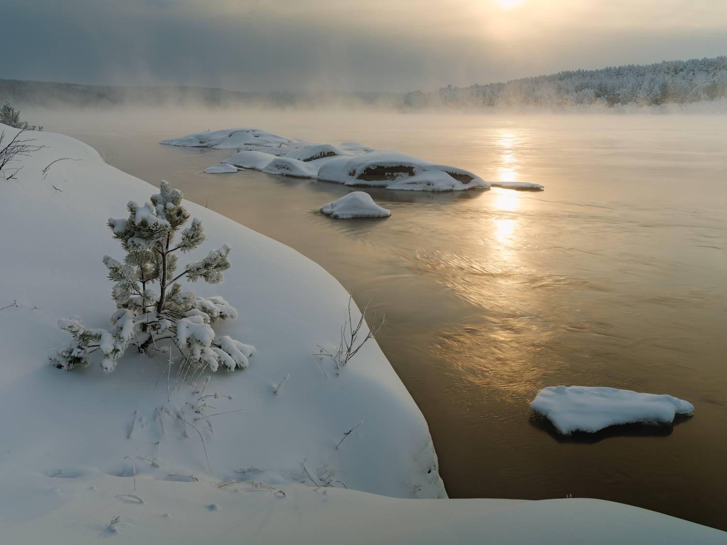 сибирь, енисей, зима, река, Леонтьев Константин