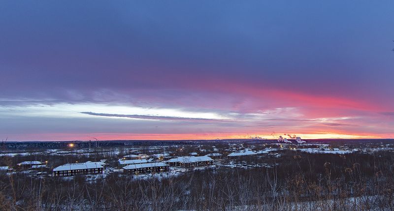 зима, посёлок, мороз, рассвет Зимний рассветphoto preview