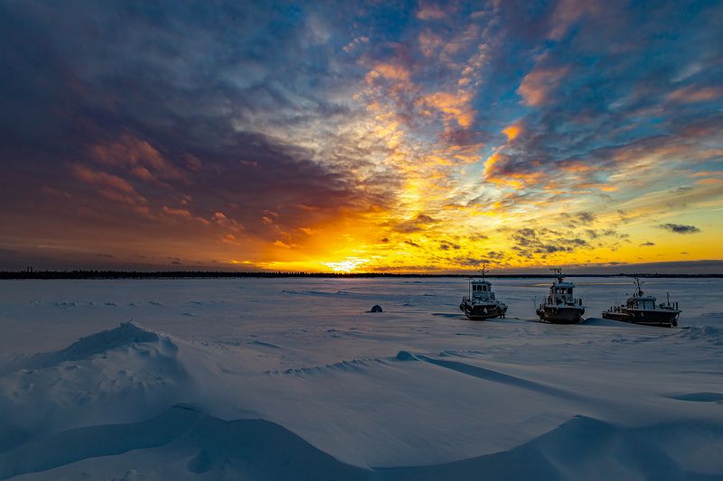 Закат на Печоре фото превью