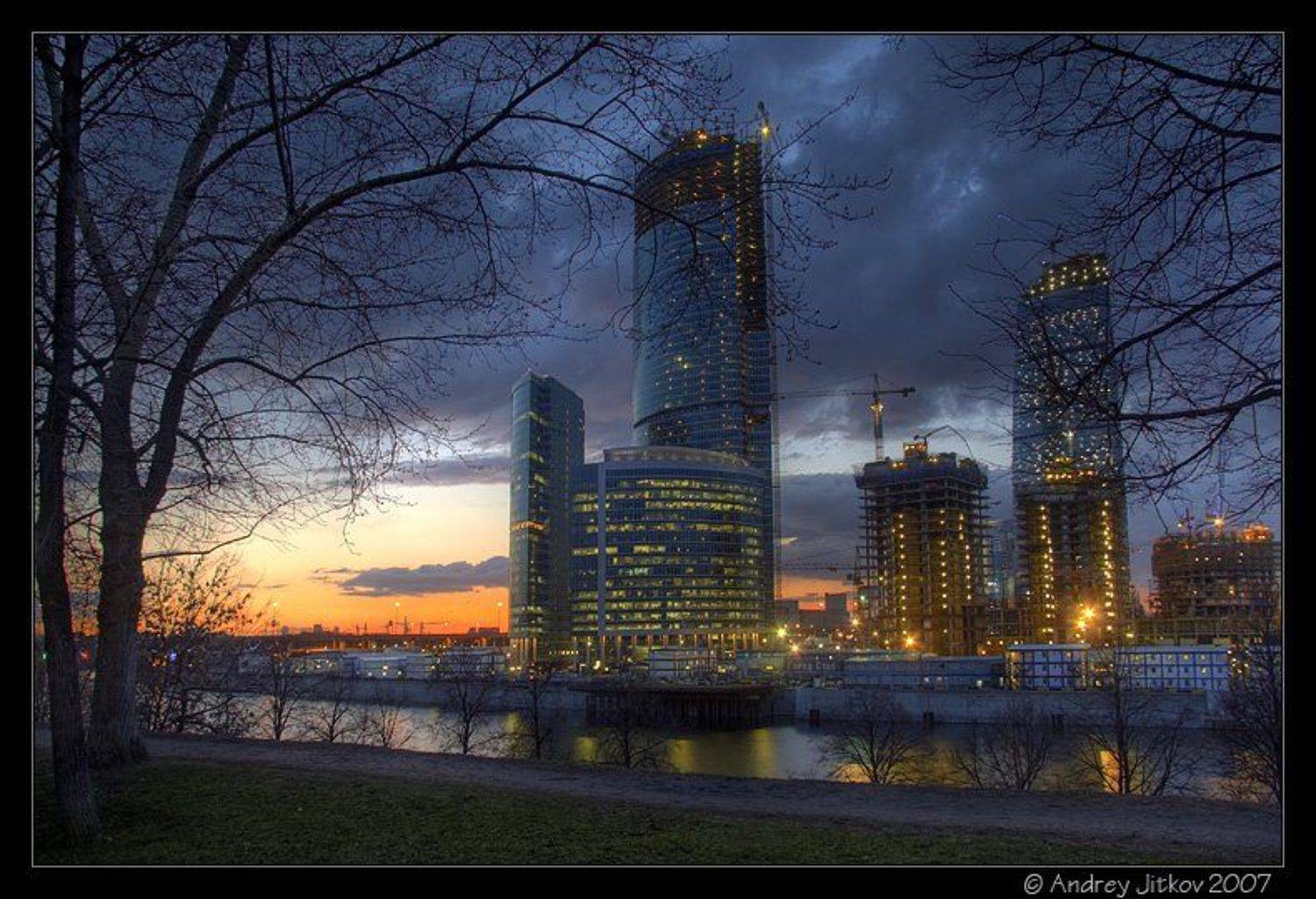 москва, весна, апрель, вечер, город, закат, дома, деловой центр, река, photohunter, Андрей Житков