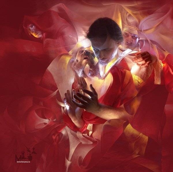 "Что хочешь делать, делай скорее... (Драма в трех лицах)"- ("Светографика - Размышления о..."). Автор: HoryMa (ХориМа) светографика, портрет, свет, размышление, жанр, сюжет, HoryMa (ХориМа)