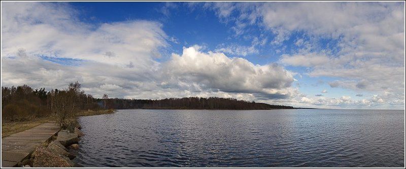 финский залив, молодежное, весна, облака,  фото превью