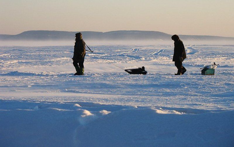 усталость, рыбалка, зима, холод путь домойphoto preview